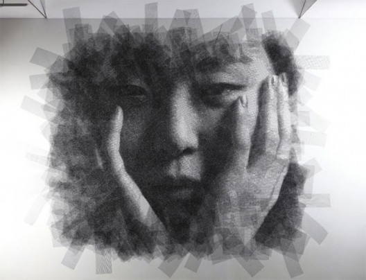 Park Seung Mo retrato con alambre 1