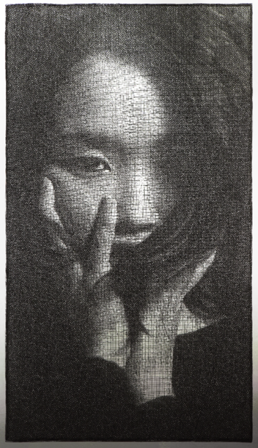 Park Seung Mo retrato con alambre 6