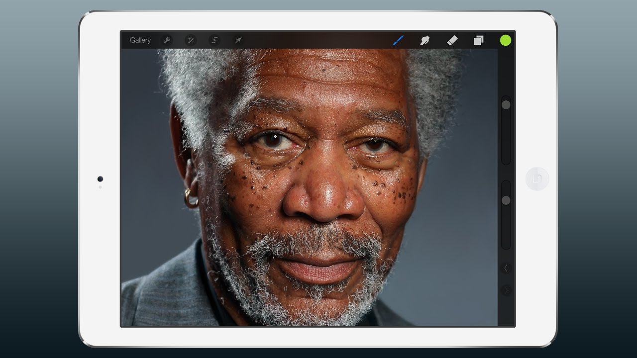 Arte con un iPad: Retrato hiperrealista de Morgan Freeman